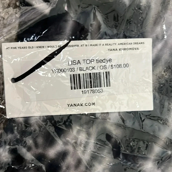 NWT Yana K Lisa Top Tie Die Black One Size Fits 2 - 14 Boho Chic LA Fashion - Picture 5 of 5